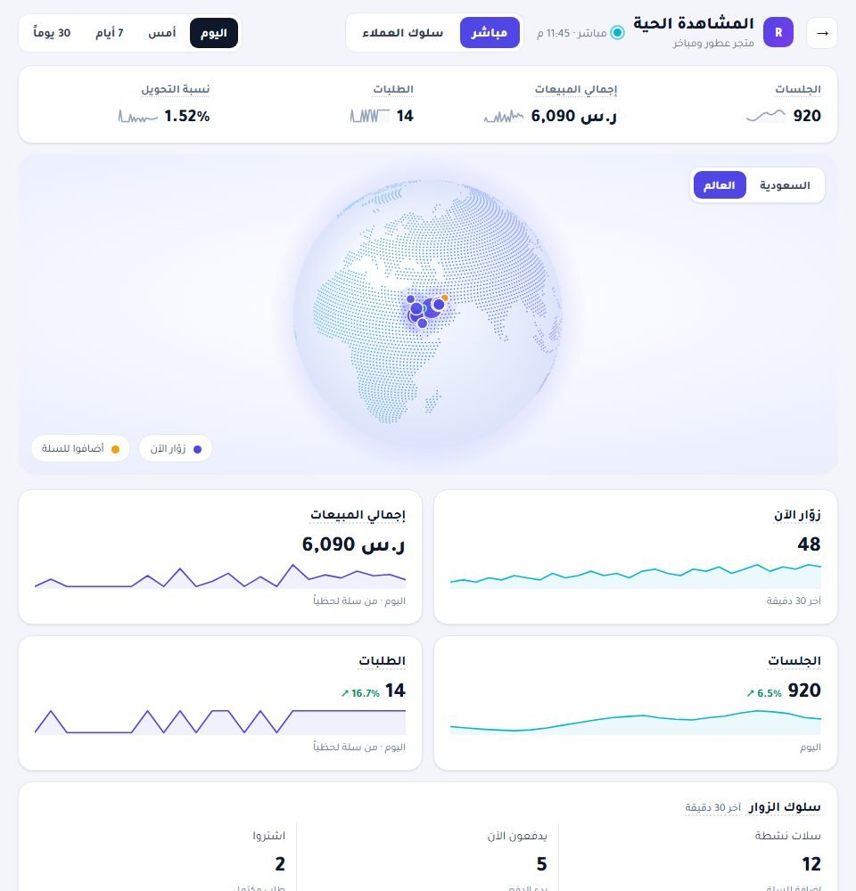 المشاهدة الحية في لوحة RankX SEO