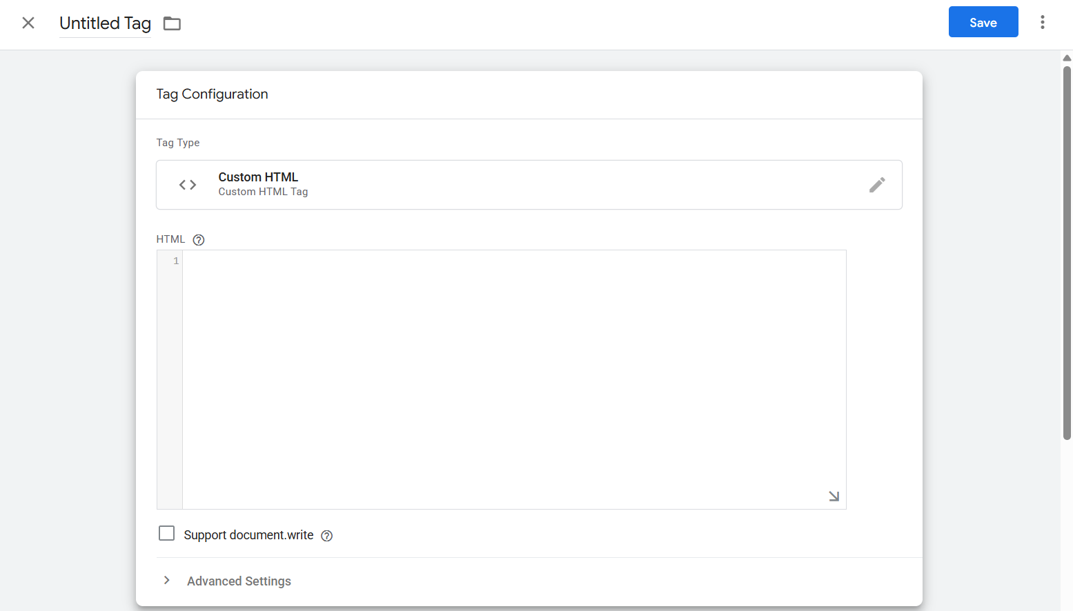 لصق كود FAQ Schema داخل Custom HTML Tag في Google Tag Manager